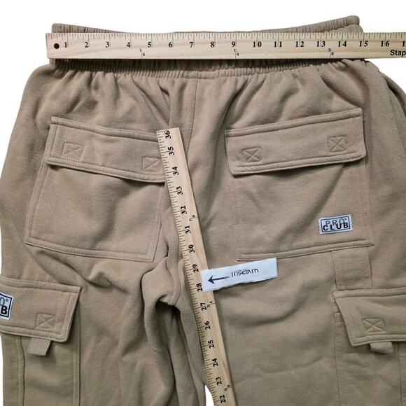 Pro Club Heavyweight Fleece Cargo Pants Men’s Large Beige Wide Leg - Picture 7 of 7